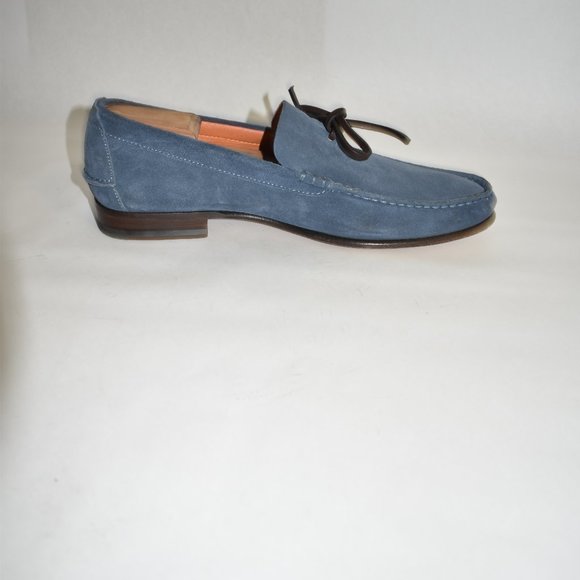 Santoni Fatte A Mano Blue Suede Loafer Size 9.5 main image 5
